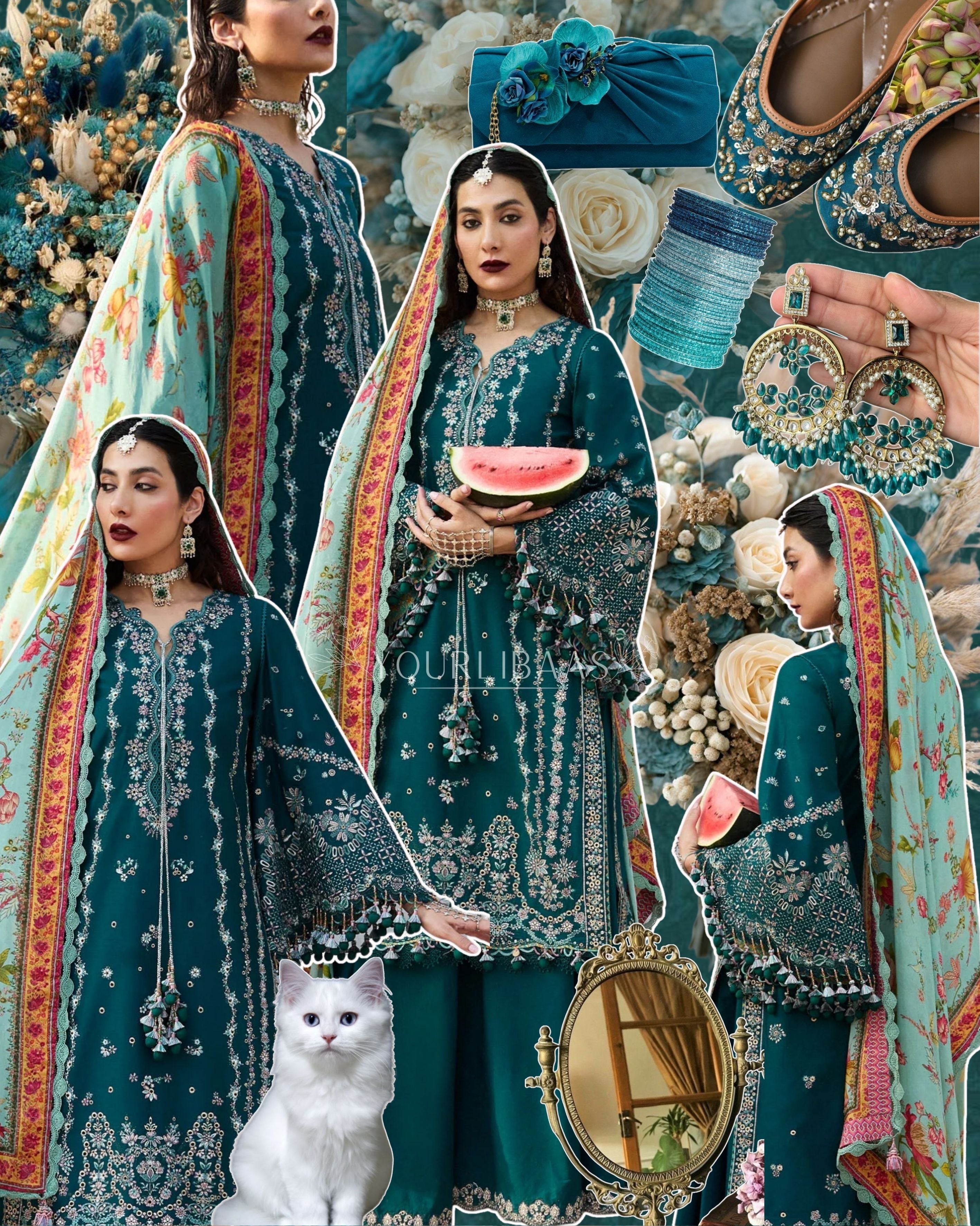 Embroidered Dhanak Three Piece Winter Collection