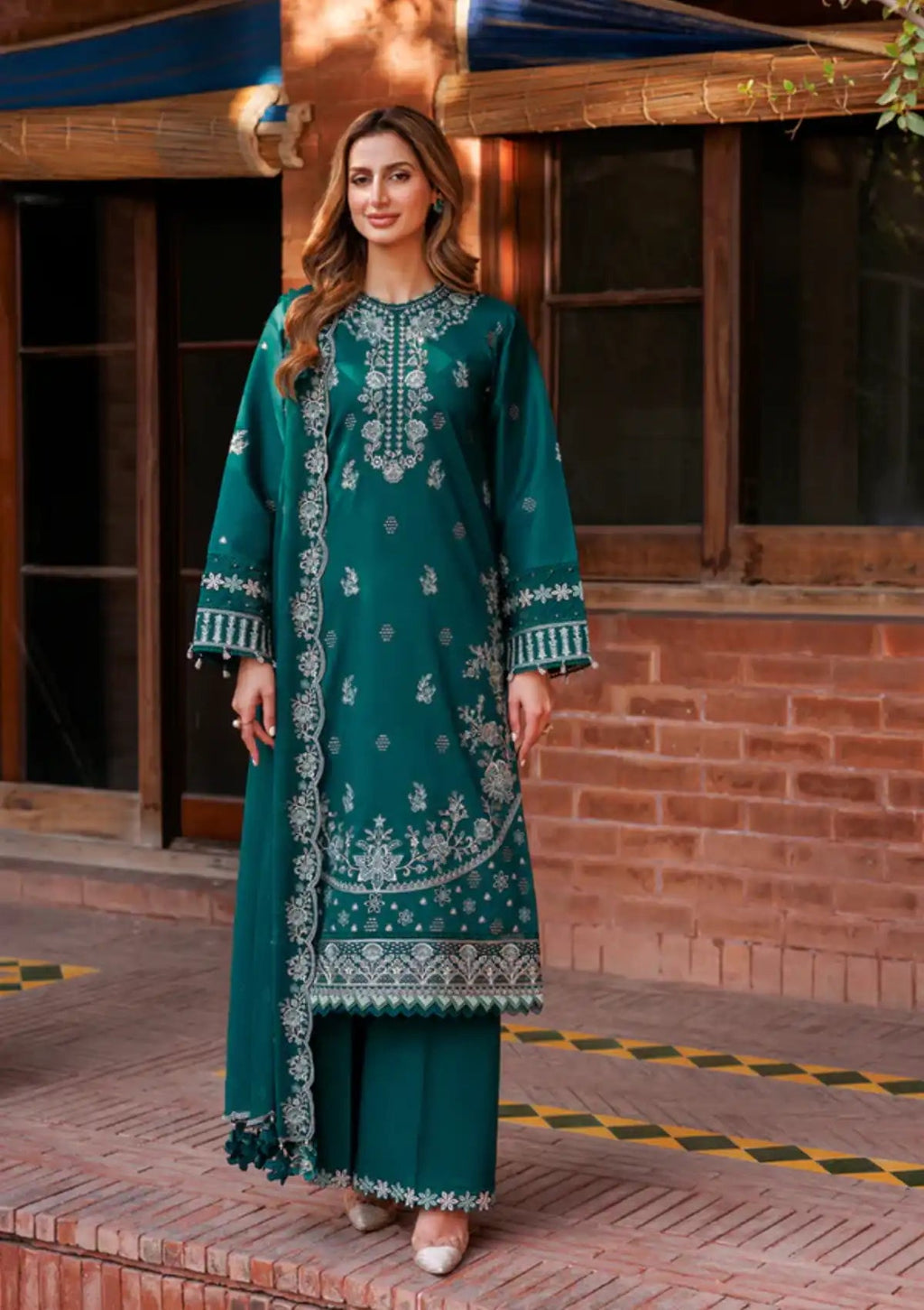 Embroidery Dhanak Three Piece Winter Collection