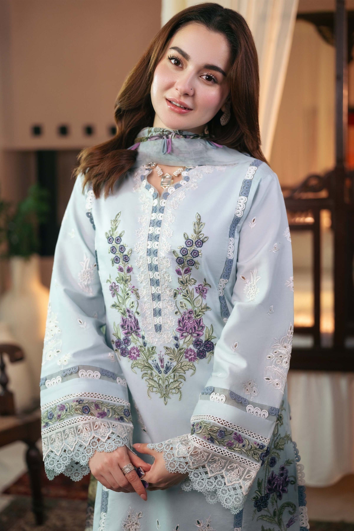 Embroidery Dhanak Three Piece Winter Collection