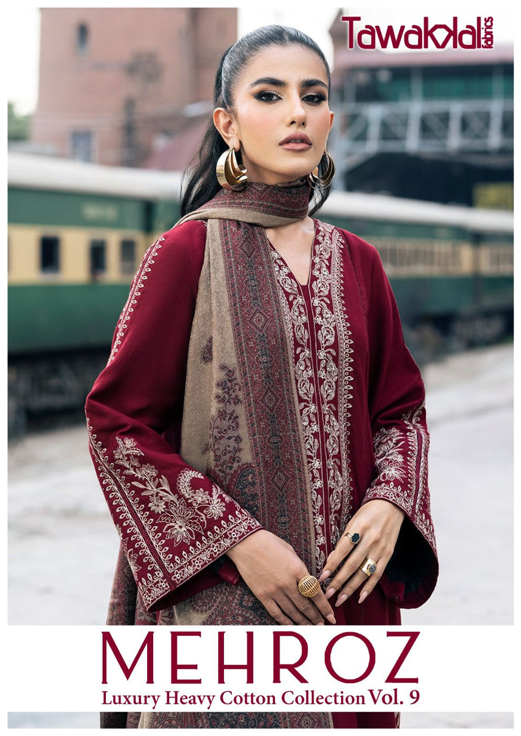 Embroidered Dhanak Three Piece Winter Collection