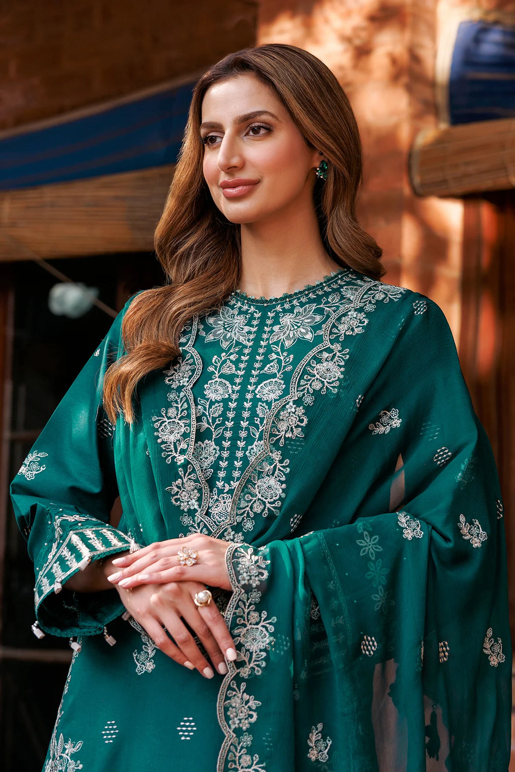 Embroidery Dhanak Three Piece Winter Collection